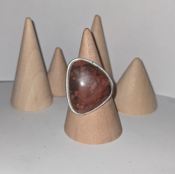 Sugilite and Sterling ring adj. Sz - Picture 3 of 3